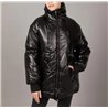 Mujer Puffer largo abrigo opaco cuello alto