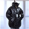 Mujer Puffer largo abrigo opaco cuello alto