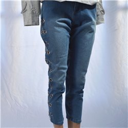 Mujer Pantalon jean rigido moon argollas cadenas