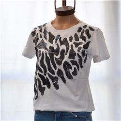 Mujer Remera algodon bordado lentejuelas print