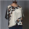 Mujer remera amplia lycra frente print brillo