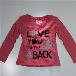 Nena remera de algodon mangas largas LOVE YOU TO THE BACK