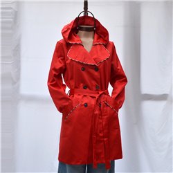 Mujer Piloto trench impermeable capucha desmontable