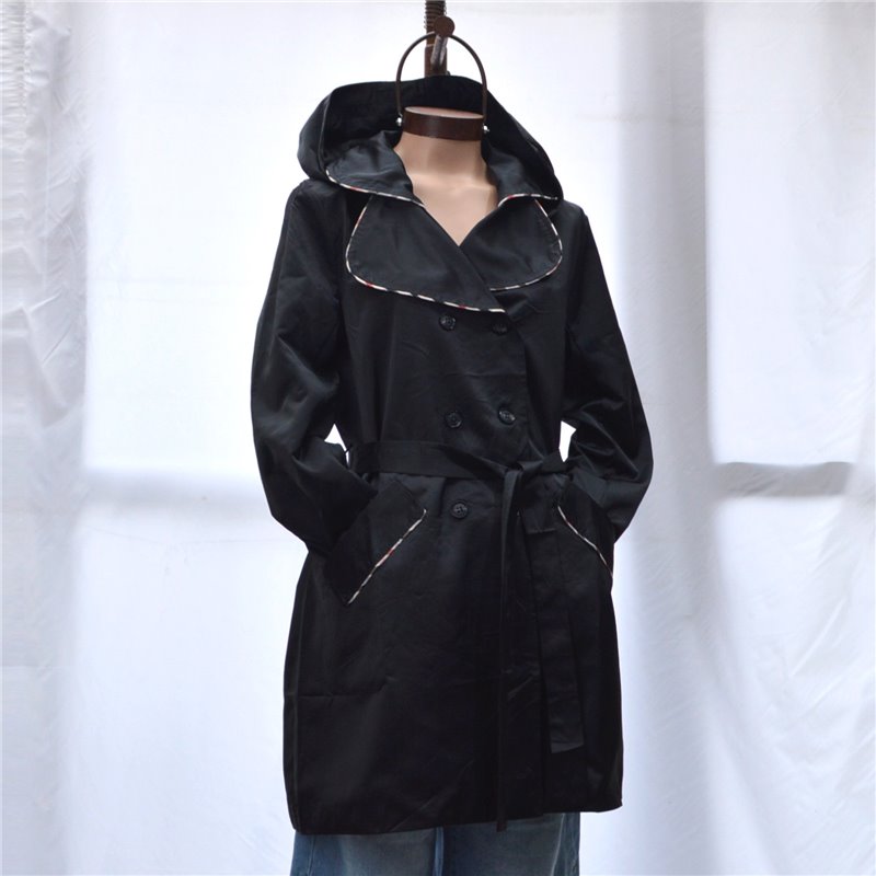 Mujer Piloto trench impermeable capucha desmontable