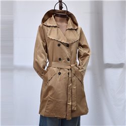 Mujer Piloto trench impermeable capucha desmontable