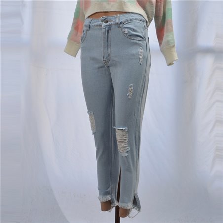 Mujer pantalon jean moon rotura