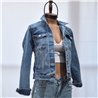 Mujer campera jean elastizada clasica