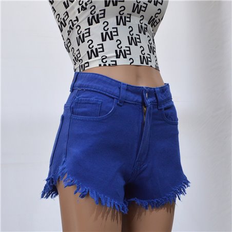 Mujer short jean color desflecado