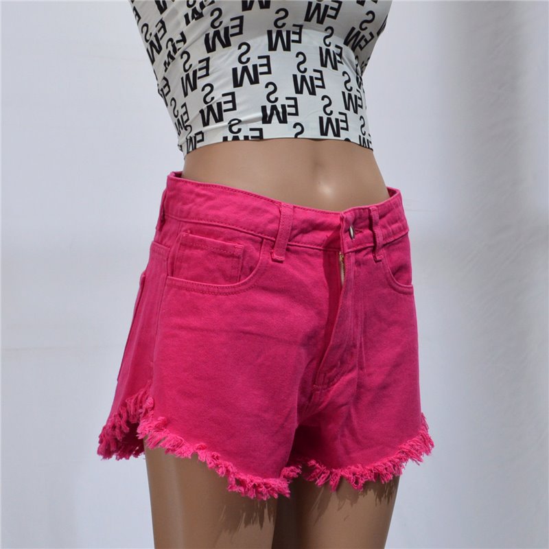 Mujer short jean color desflecado