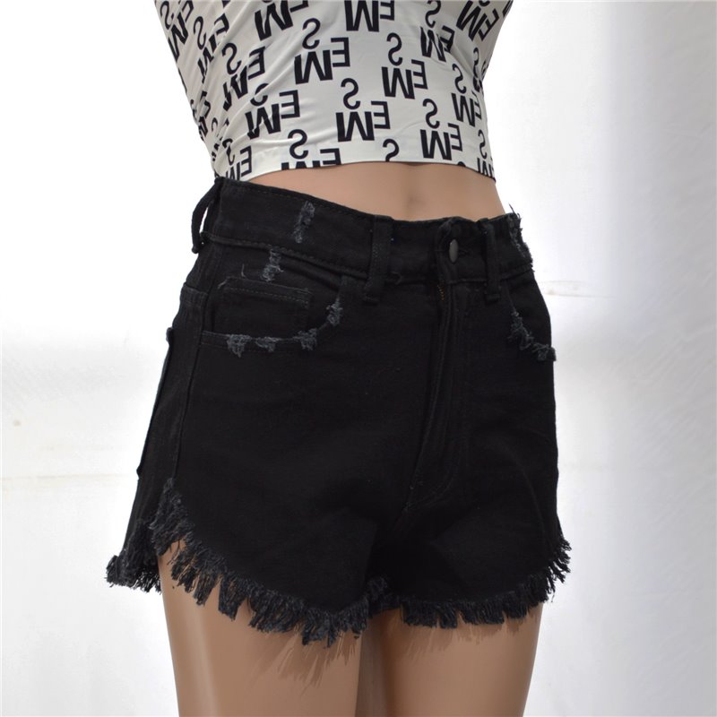 Mujer short jean color desflecado