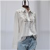 Mujer camisa poplin frente bordada estrass CHER