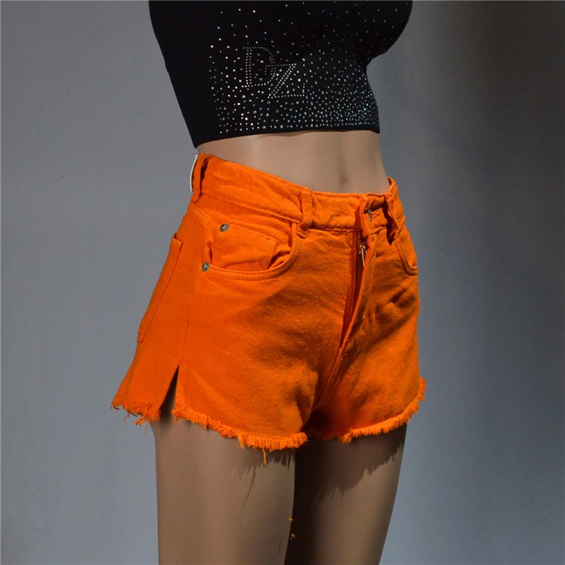 Mujer short jean rigido abertura al costado