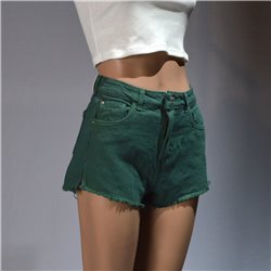 Mujer short jean rigido abertura al costado