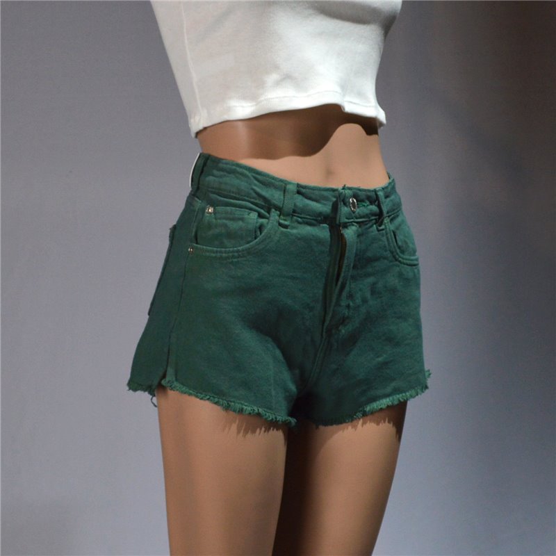 Mujer short jean rigido abertura al costado