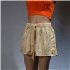 Mujer short lino broderie bordado FLOR