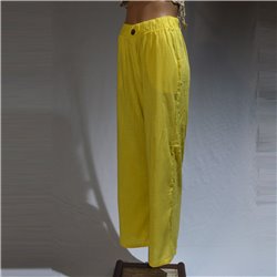 Mujer pantalon lino elastizado palazzo