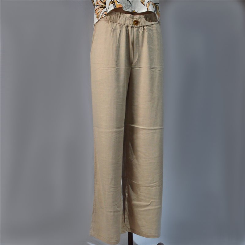 Mujer pantalon lino elastizado palazzo