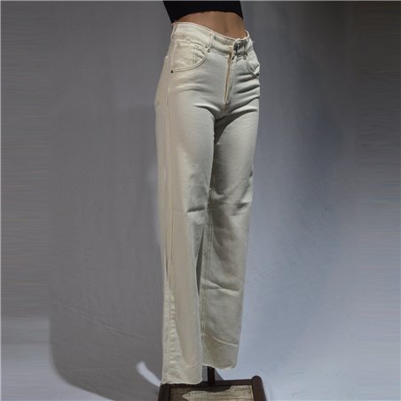 Mujer pantalon jean wide leg sin ruedo