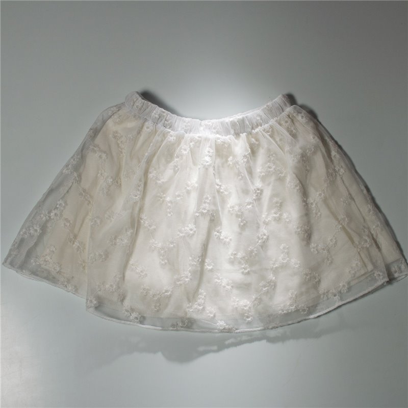 Nena pollera tull bordada cintura elastica