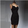 Mujer vestido tull elastizado push up frente brillo