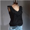 Mujer Blusa broderie cuello volado