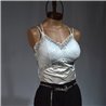 Mujer Top bralette saten frente piedras