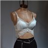 Mujer Top bralette encaje breteles frente brillo