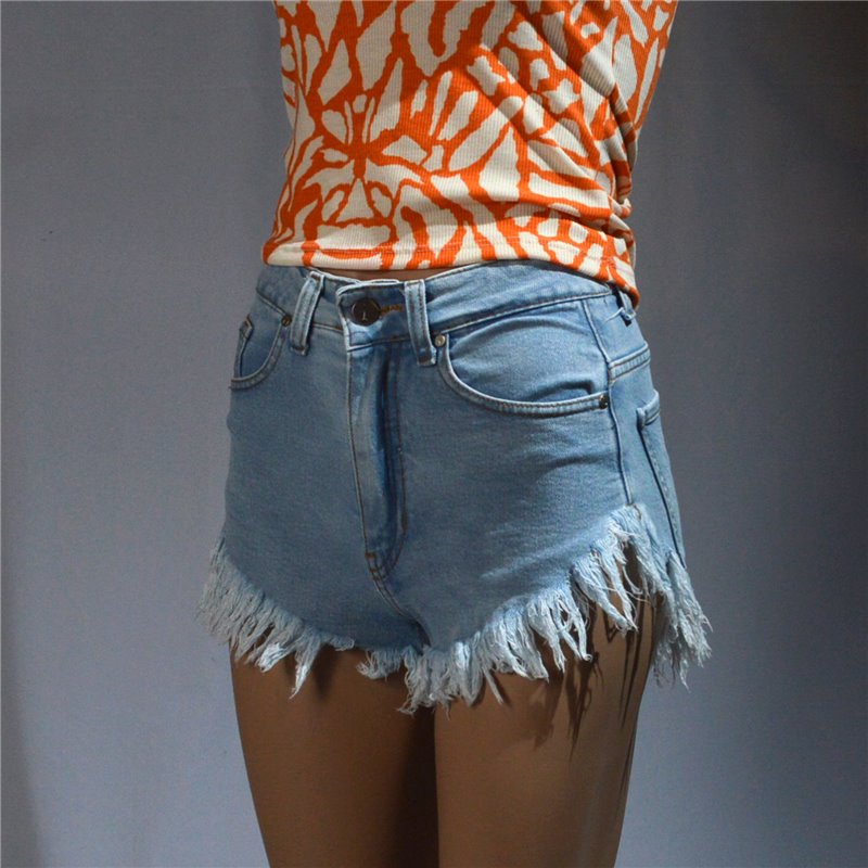 Mujer Short jean elastizado desflecado