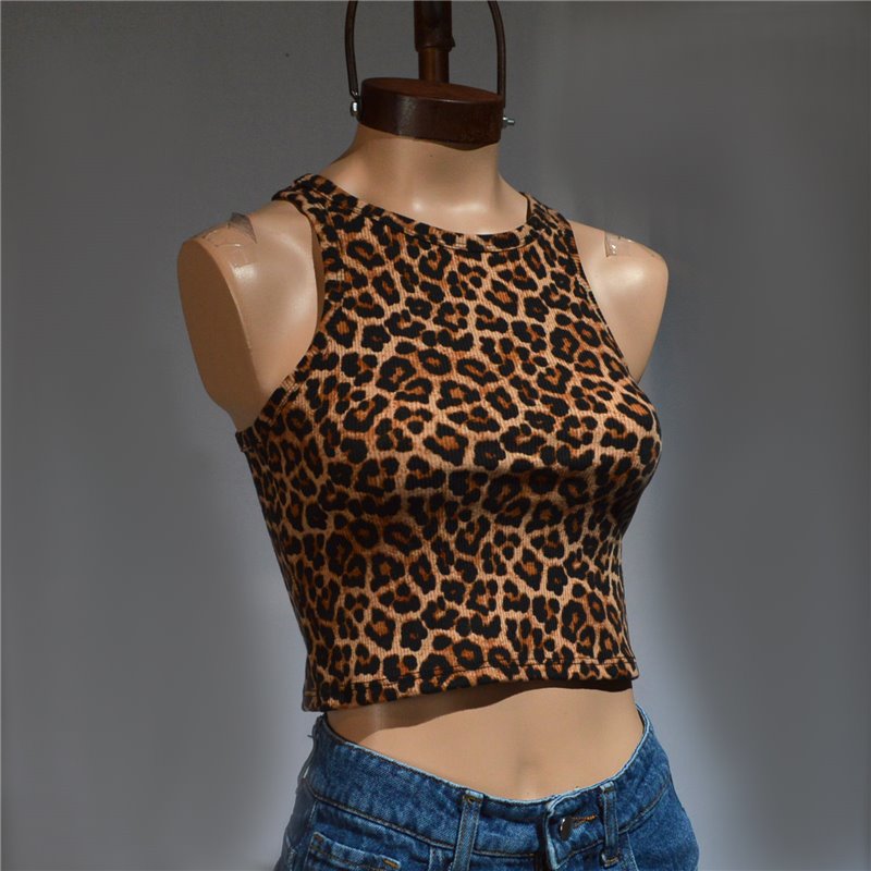 Mujer Musculosa corta morley elastizado print
