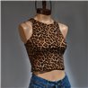 Mujer Musculosa corta morley elastizado print