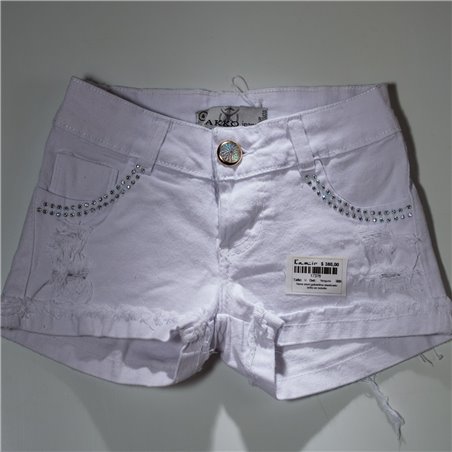 Nena short gabardina elastizado brillo en bolsillo