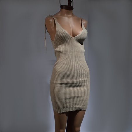 Mujer Vestido tejido escote V bretel tiras