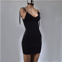 Mujer Vestido tejido escote V bretel tiras