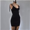 Mujer Vestido tejido escote V bretel tiras