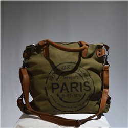 Bolso lona doble manija estampa PARIS