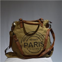 Bolso lona doble manija estampa PARIS