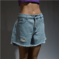 Mujer short jean talle especial con roturas