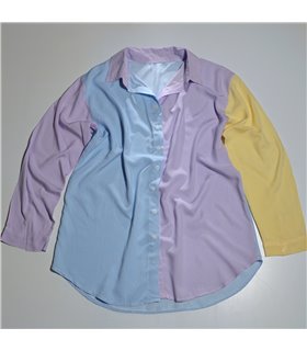 Mujer Camisa mini rayas colores combinados