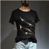 Mujer remera algodon bordada lentejuelas OLAS