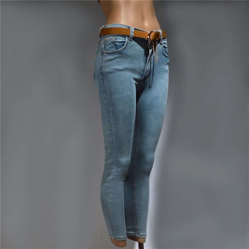 Mujer Pantalon jean chupin liso elastizado