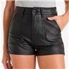 Mujer Short engomado bolsillos pantalon