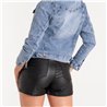 Mujer Short engomado bolsillos pantalon