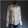 Mujer Camisa creep bordado hojas lentejuelas canutillos