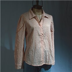 Mujer Camisa broderie mangas largas