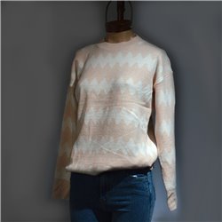 Mujer Sweater bremer elastizado amplio estampa ondas