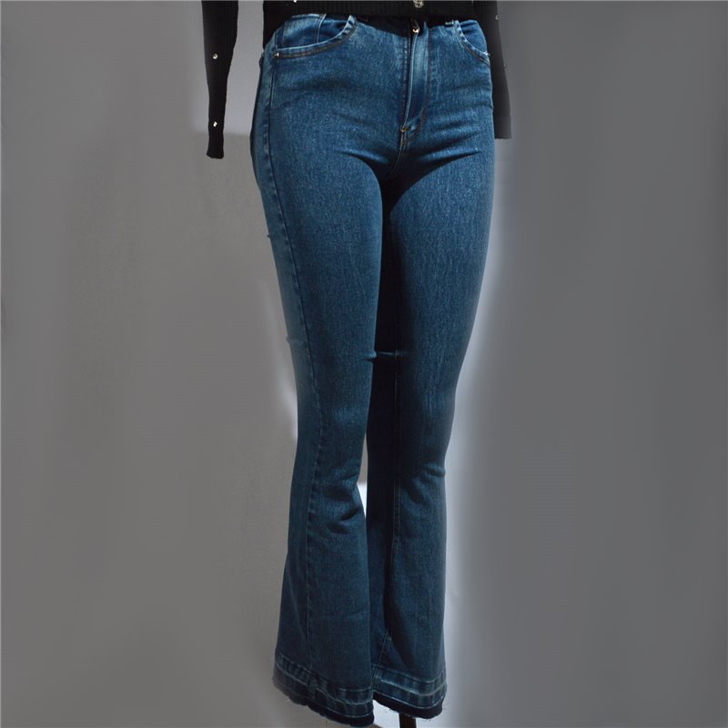 Mujer Pantalon jean elastizado oxford sin ruedo