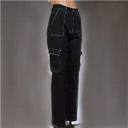 Mujer Pantalon jean elastizado cargo costura india