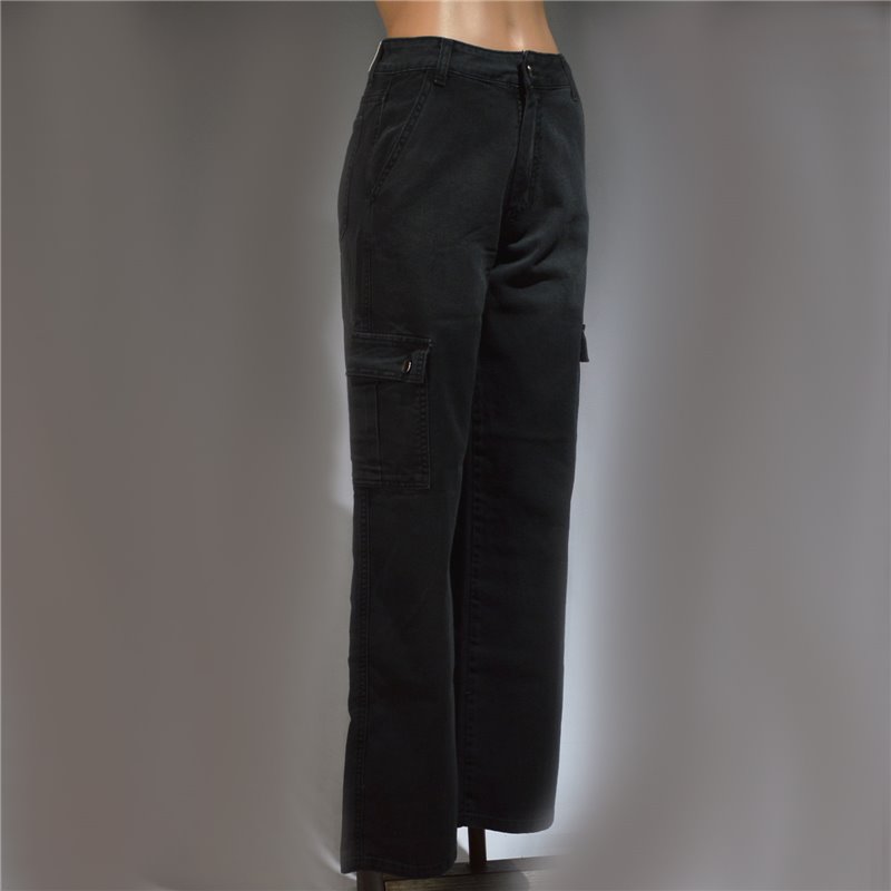 Mujer Pantalon jean rigido cargo