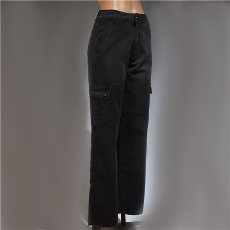 Mujer Pantalon jean rigido cargo