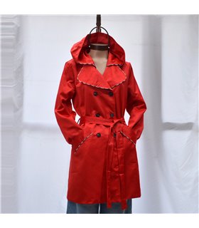 Mujer Piloto trench impermeable capucha desmontable